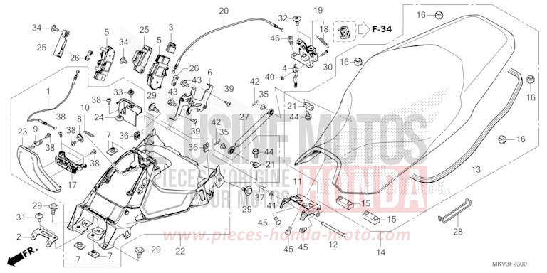 SEAT/FUEL LID for Forza 750 CANDY CHROMOSPHERE RED (R381) from 2021